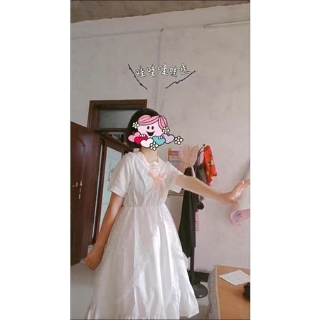 Váy đầm lolita trắng ngắn tay ( sẵn )