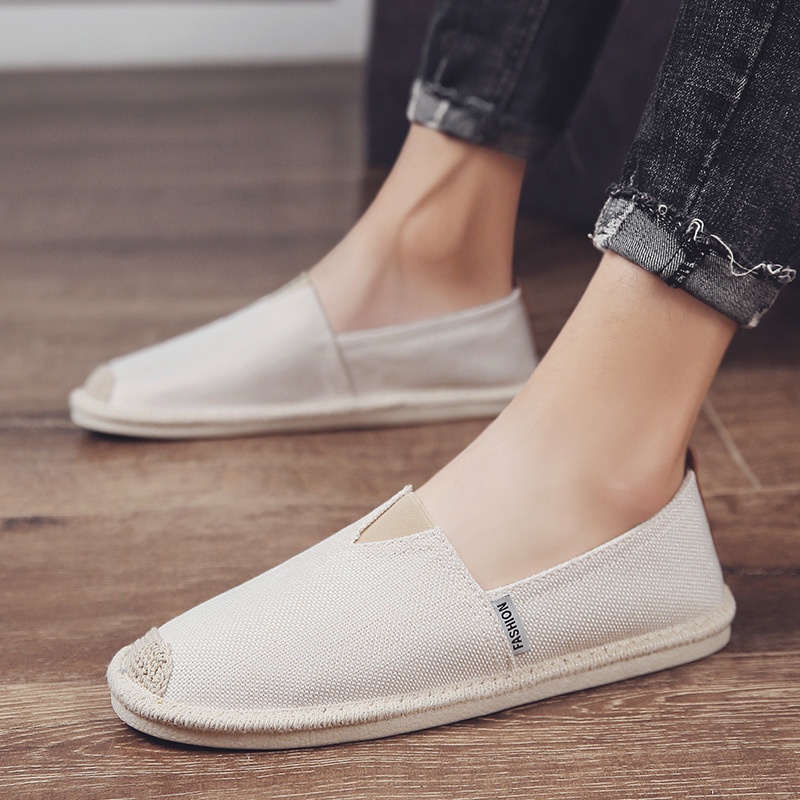 Slip on - Giày lười vải nam - Vải bố 3 màu đen, xám và trắng ngà - Mã SP 2905