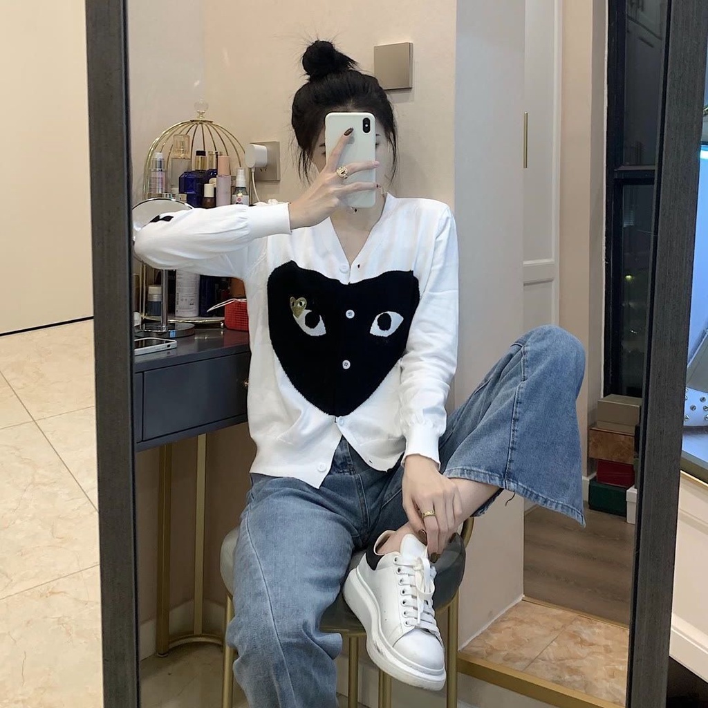 Áo khoác cardigan dệt kim mỏng cổ chữ V tay dài thời trang nữ