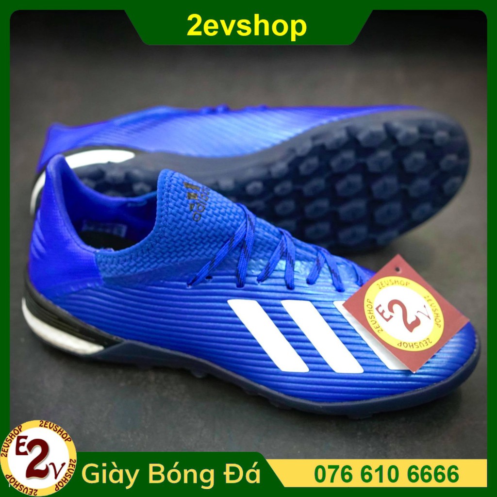 Giày Đá Bóng 𝗧𝗙 𝗔𝗱𝗶𝗱𝗮𝘀 𝘅𝟭𝟵.𝟭 Tím Than Đã Khâu Bền Đẹp