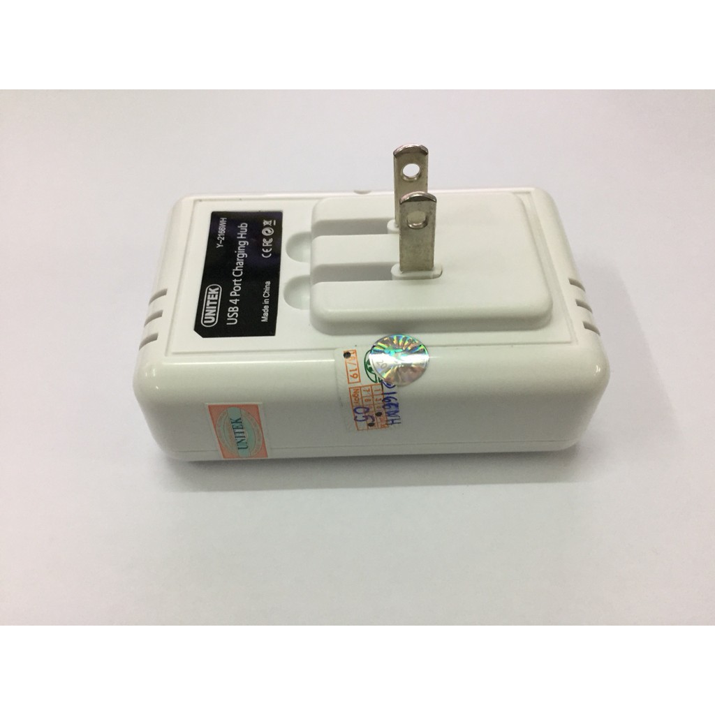 Cốc sạc USB 4 port Unitek Y-2166WH 2.0 chính hãng