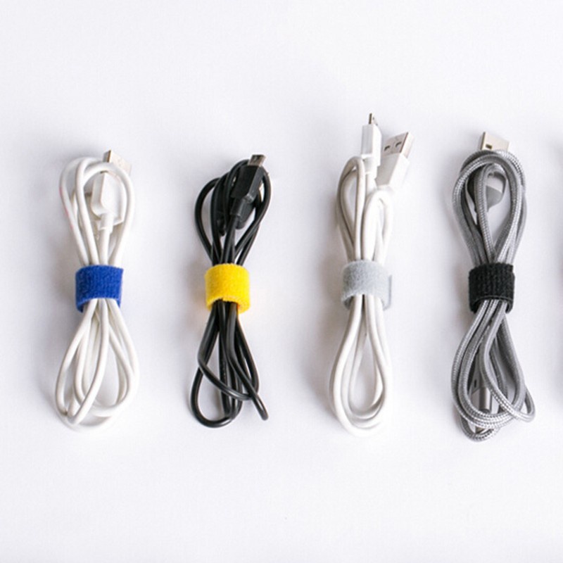 Bộ 10 đai quấn giữ cố định dây cáp dữ liệu điện thoại sắp xếp gọn gàng tiện lợi
