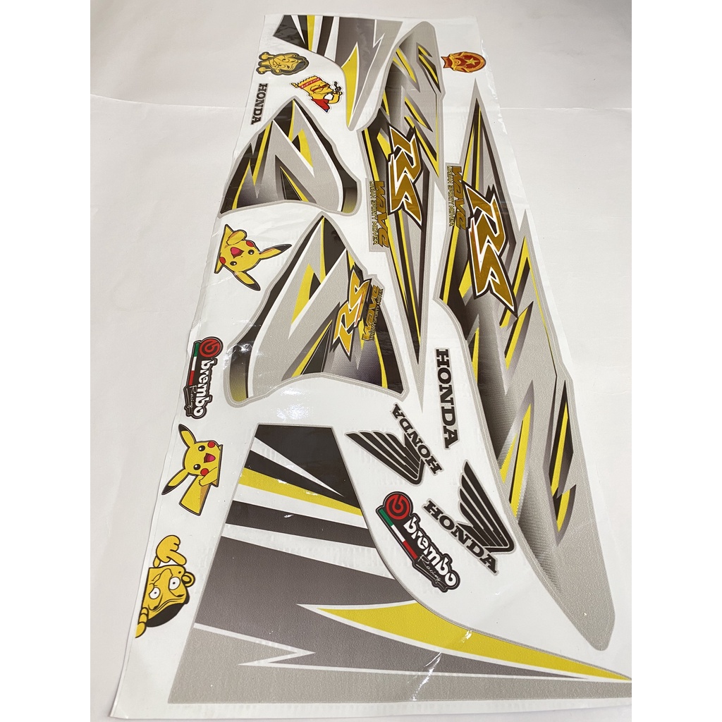 Tem rời CROM Wave 50cc/100cc/110cc Màu Vàng ( Tem 3 lớp chống nước chống bay màu )