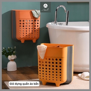 Giỏ đựng quần áo bẩn, sọt để quần áo giặt thiết kế hiện đại tiện lợi chất liệu nhựa dẻo ASSEL