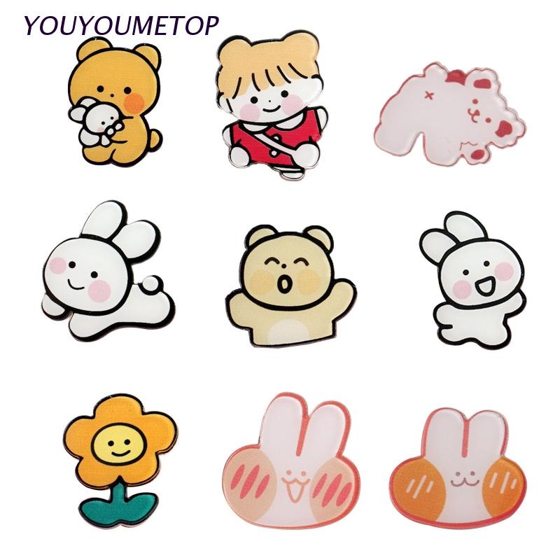 Ghim cài trang trí bằng acrylic thiết kế hoạt hình đáng yêu