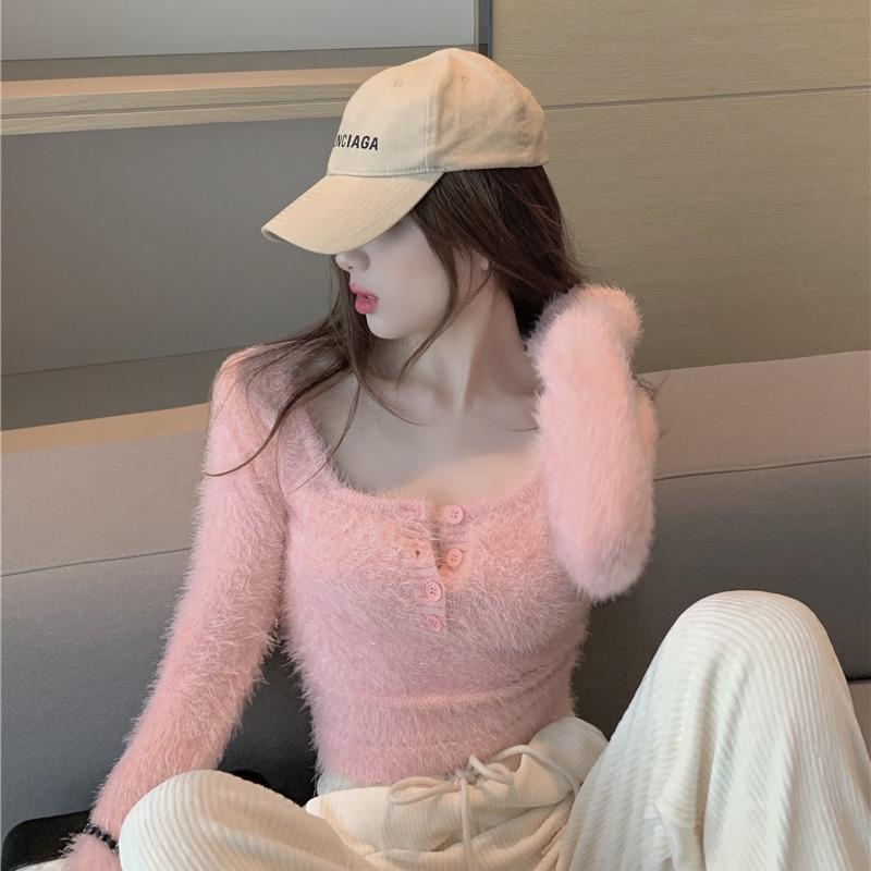 Áo Len Lửng Tay Dài Thời Trang Quyến Rũ Dành Cho Nữ