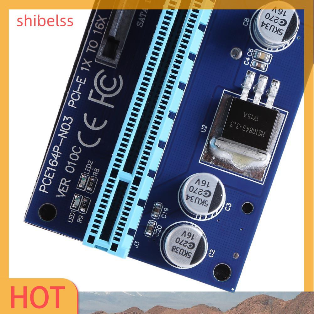 Dây Cáp Shibelsss 6 Pin Pci Express Riser Card 1x Sang 16x Usb 3.0 Có Đèn