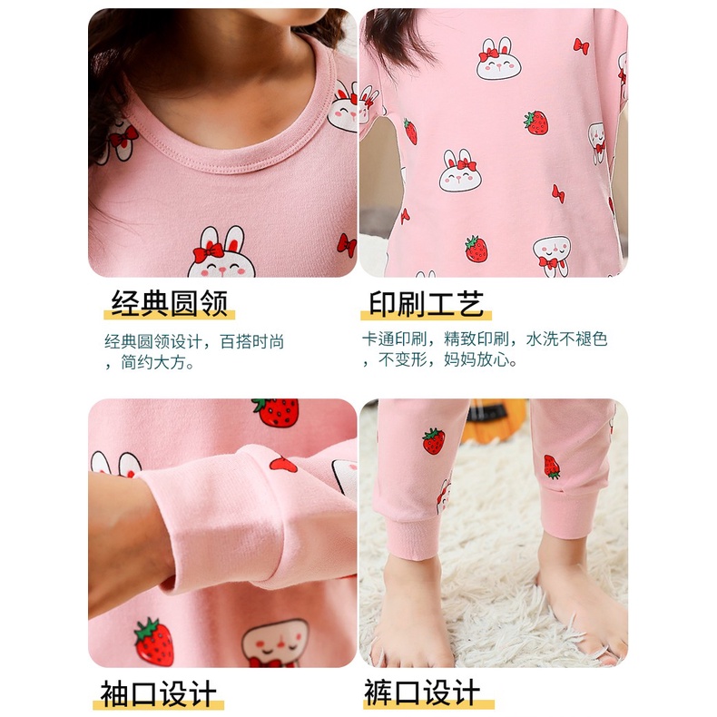 Bộ Đồ Ngủ Tay Dài Chất Liệu Cotton 100-160cm Thời Trang Xuân Thu Cho Bé