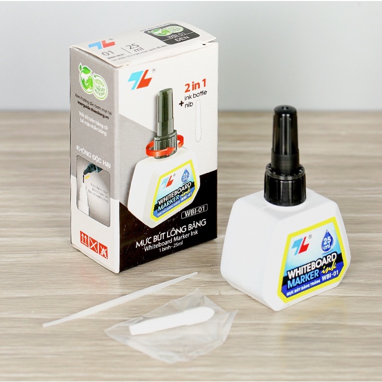 Chai mực bút lông bảng Thiên Long WBI-01 ( Xanh, Đỏ, Đen ) Thể Tích 25ml