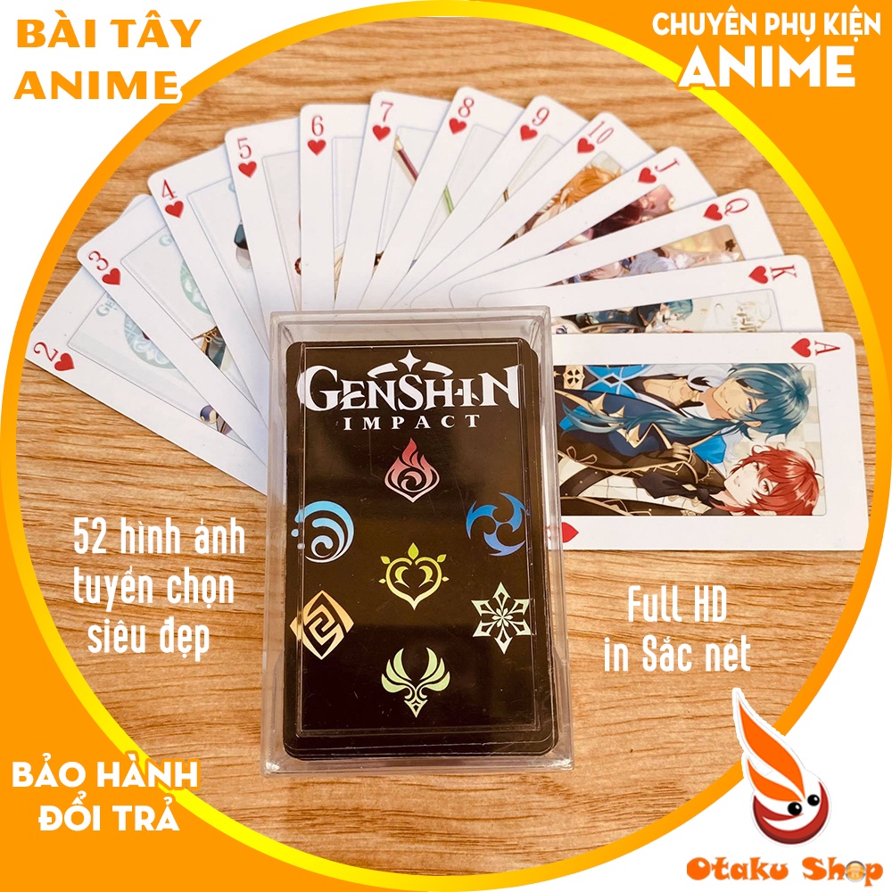 Bài tây Game Genshin Impact dùng chơi bài Poker, tú lơ khơ boardgame chuyên dành cho Otaku