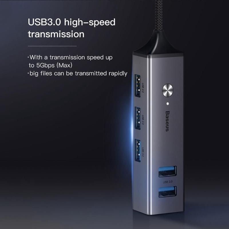 Bộ chia USB 3 cổng USB 3.0 2 cổng USB 3.0 có dây cáp Type-C Cho Macbook