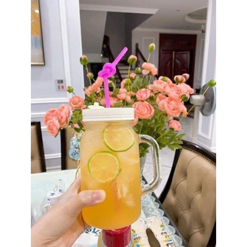 BÌNH NƯỚC THUỶ TINH DETOX LOCKnLOCK CÓ TAY CẦM 630ml 🍑