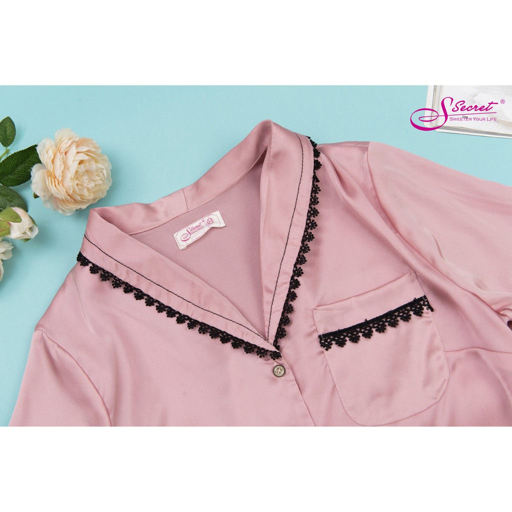 Đồ bộ ngủ nữ mặc nhà xuân hè chất liệu lụa cao cấp Sweeten your life SXH2021