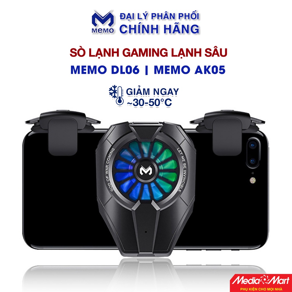 Memo DL06 tản nhiệt sò lạnh led rgb và nút bắn Pubg Memo AK05 auto táp siêu nhanh