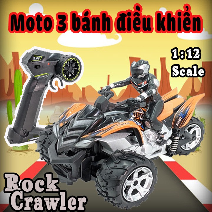 Moto 3 bánh vượt địa hình Rock Crawler điều khiển - tỉ lệ 1:12