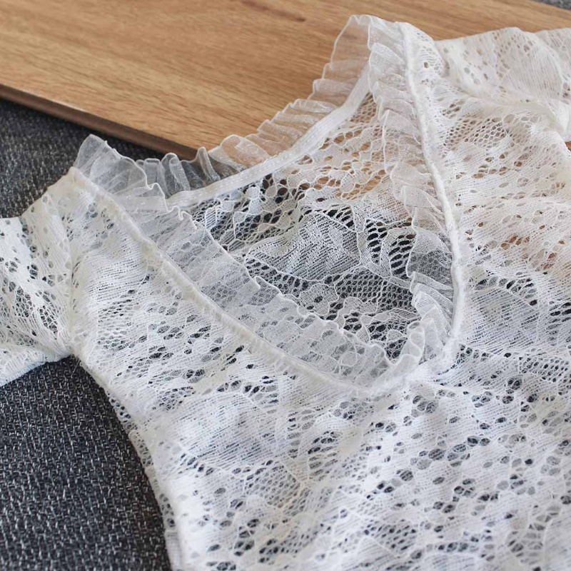 Bộ Trang Phục 3 Món Gồm Áo Liền Quần + Chân Váy Ngắn + Băng Cài Đầu Phối Ren Chụp Ảnh Cho Bé Sơ