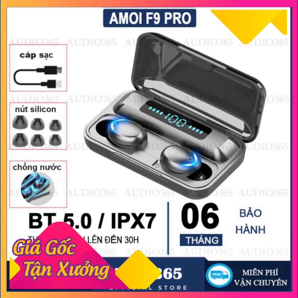 Tai Nghe Bluetooth Amoi F9 Pro Bản Quốc Tế Cao Cấp, Cảm Biến Vân Tay, Kiêm Sạc Dự Phòng buingoclan260307