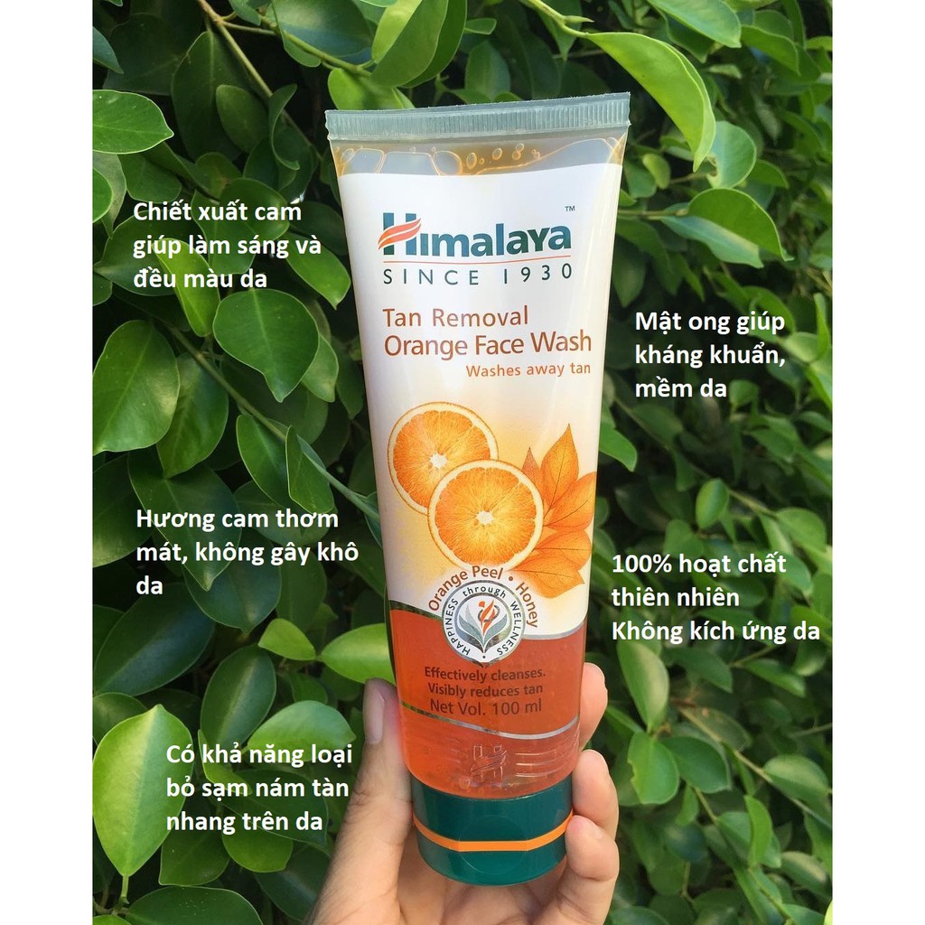 HIMALAYA Since 1930 Sữa rửa mặt cam Tan Removal Orange Face Wash 100ml