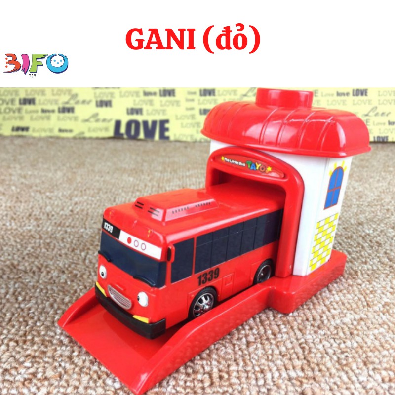 Xe buýt Tayo Bus garage Đồ chơi trẻ em bộ sản phẩm gồm 1 nhà và 1 xe