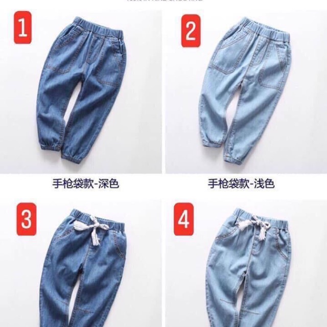 Combo áo sơmi và quân jean cho bé