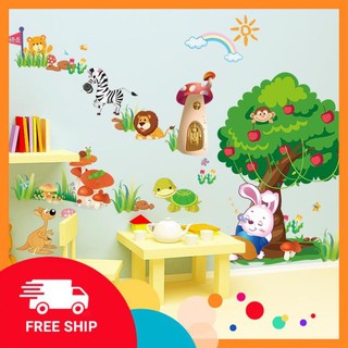 ⚡️𝗙𝗥𝗘𝗘𝗦𝗛𝗜𝗣⚡️ Decal dán tường Rùa và Thỏ