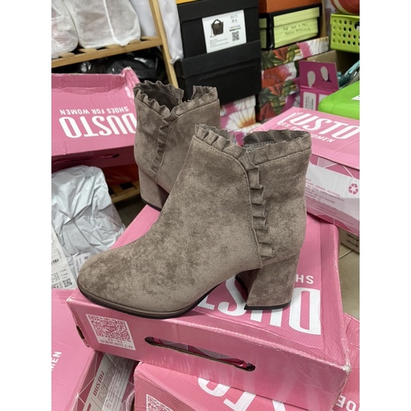 Giày bốt dusto da lộn sz 37