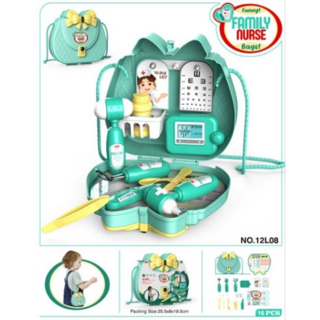 Bộ đồ chơi hướng nghiệp cho bé - Đồ chơi trang điểm - Hộp đồ chơi nấu ăn - Đồ chơi bác sĩ có hộp đựng , dây xách