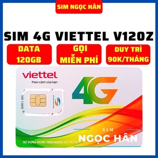 Sim 4g viettel v120z v120n data 120gb / v120 data 60gb, gọi miễn phí nội mạng, 50 phút ngoại mạng