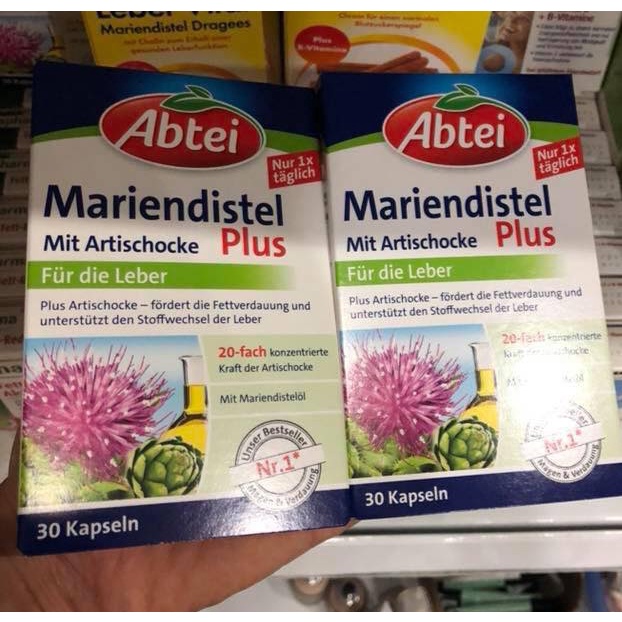 Viên uống bổ gan Abtei Mariendistel Plus hỗ trợ người sơ gan, men gan cao hộp 30 viên