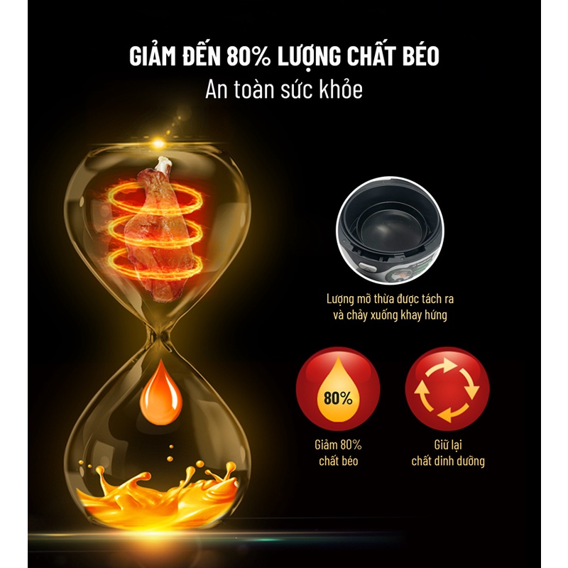 Nồi chiên không dầu 6L Nagakawa NAG3301 - Xoay 360 độ