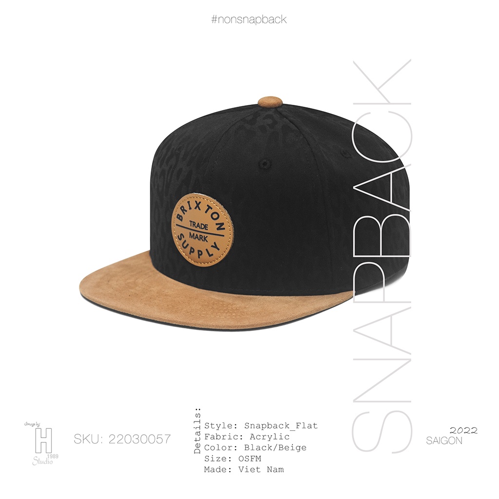 Mũ snapback thời trang nam cao cấp vành da logo tròn hàng chất lượng tiêu chuẩn xuất khẩu khóa gài bấm free size