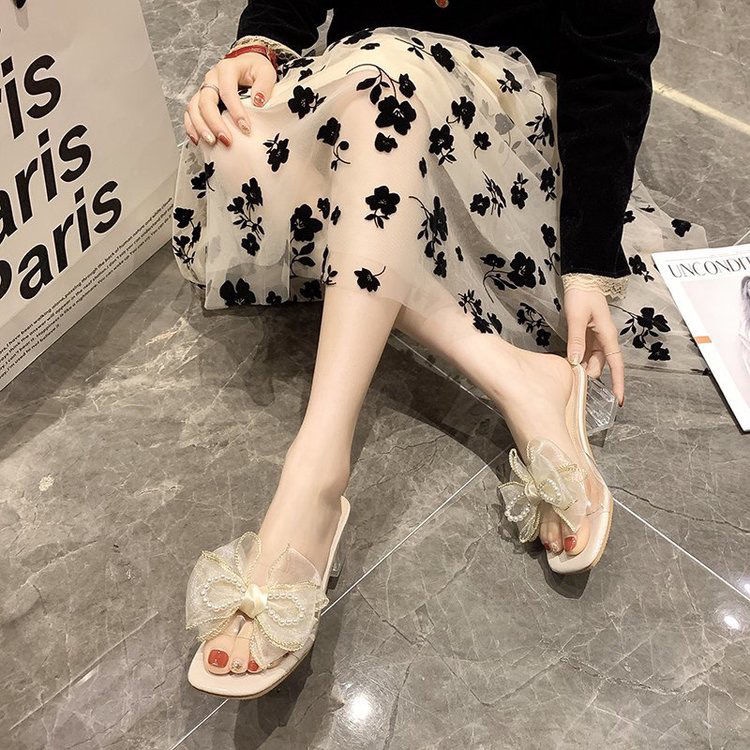 Dép Cao Gót Đính Nơ Ren Thời Trang Mùa Hè Hàng Mới 2022 Dễ Phối Đồ Cho Nữ