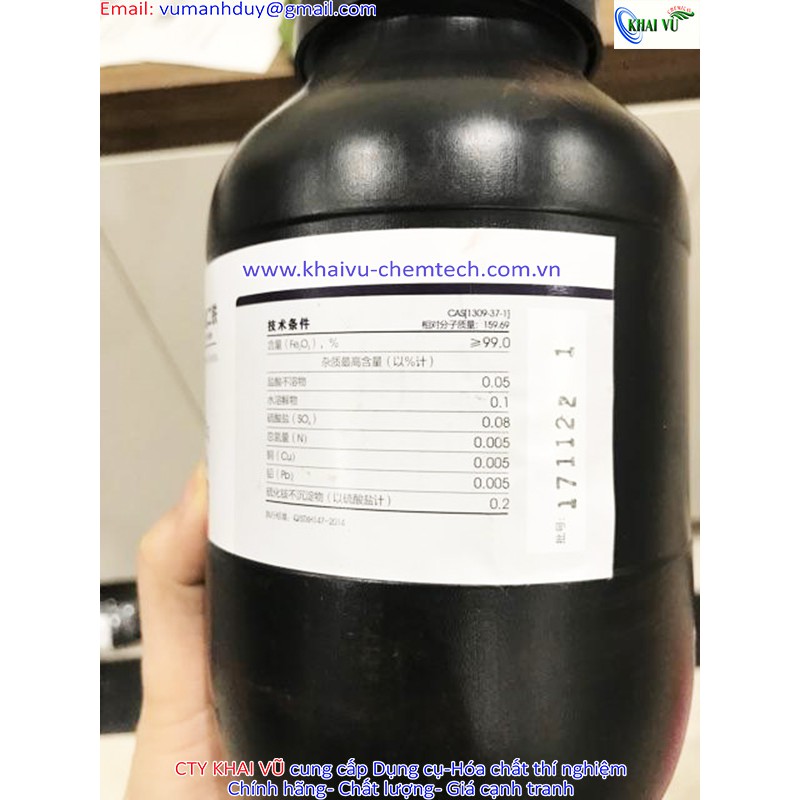 Fe2O3 bột sắt Oxit Iron III oxide TINH KHIẾT chai 500g XIlong