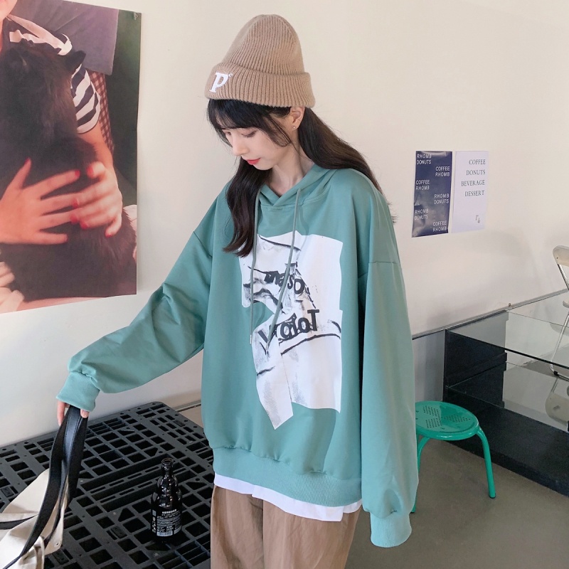 Phụ Nữ Mùa Thu Thời Trang Mới Áo Len Có Mũ Phiên Bản Hàn Quốc Xu Hướng Lỏng Lẻo Áo Khoác Mỏng Hàng Đầu