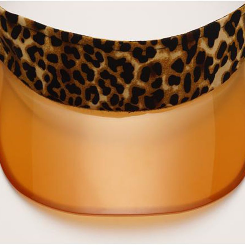 Mũ Lưỡi Trai Hở Chóp Họa Tiết Da Báo Màu Trong Suốt Phong Cách Vintage Cho Nữ