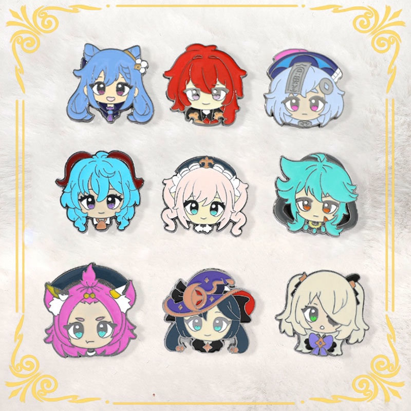 Yuanshen Hoạt Hình Men Trâm Phụ Kiện Nguyên Bản Thần Tác Động Huy Hiệu Kamiri Ayato