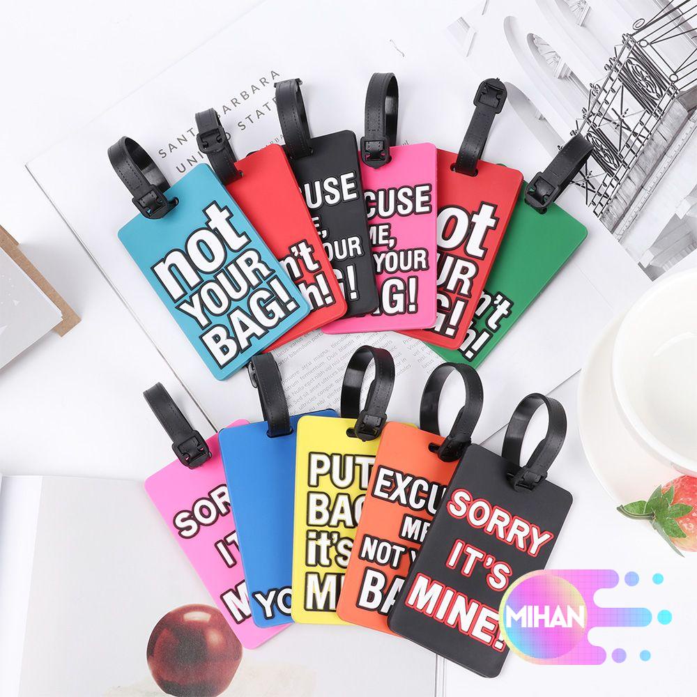 MIHAN1 Fashion Travel Tag Cute Cartoon Creative Letter Luggage Tag Portable Travel Accessories Baggage Boarding Label Women Men Good Travel PVC Baggage Holder