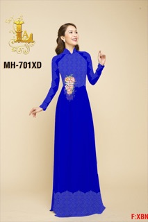 Vải Áo Dài Hoa Eo Phối Hoa Văn