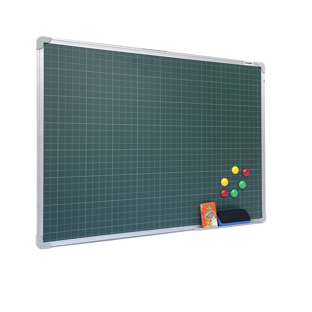 Bảng từ xanh viết phấn kẻ ô ly luyện chữ khung nhỏ tiện dụng N10