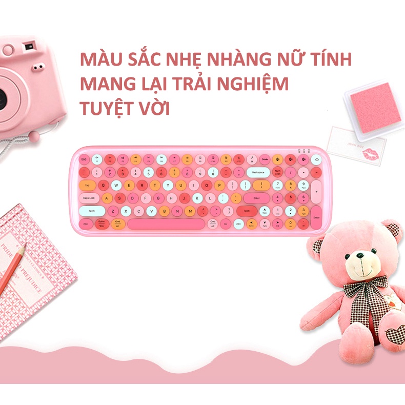 Bàn phím không dây kết nối Bluetooth Mofii Candy nút tròn siêu êm gõ không gây ra tiếng ồn