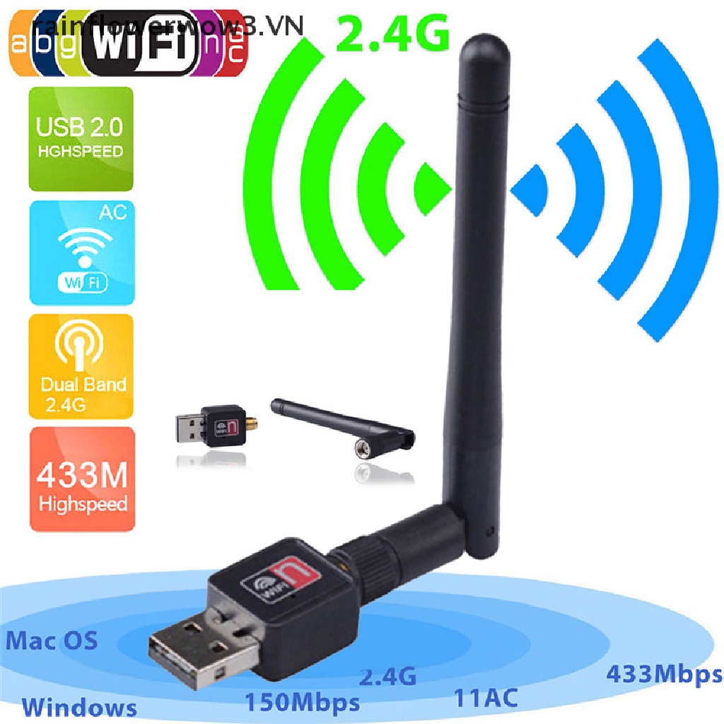 Usb WiFi Không Dây 150Mbps 2.4Ghz Có Ăng Ten 802.11N Usb Thu Mạng WiFi 150Mbps 2.4Ghz Kèm Ăng Ten 802.11N Tối Đa 150Mbps 2.4Ghz Không Dây US