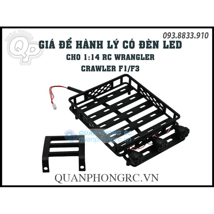 Giá Để Hành Lý Có Đèn LED - Luggage Roof Kits With LEDS For 1:14 F1 F3 Hard Top Crawlers