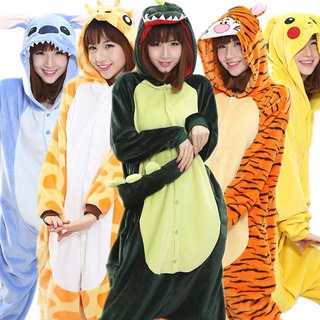 Bộ đồ ngủ có mũ trùm đầu, flannel, khủng long hoạt hình, gấu trúc, pikachu, Totoro dành cho nữ và nam giới.