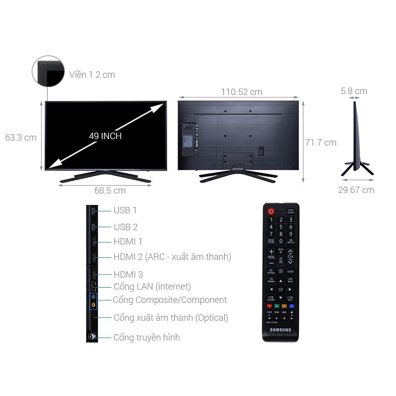 Smart Tivi Samsung 49 Inch Full HD UA49N5500AKXXV