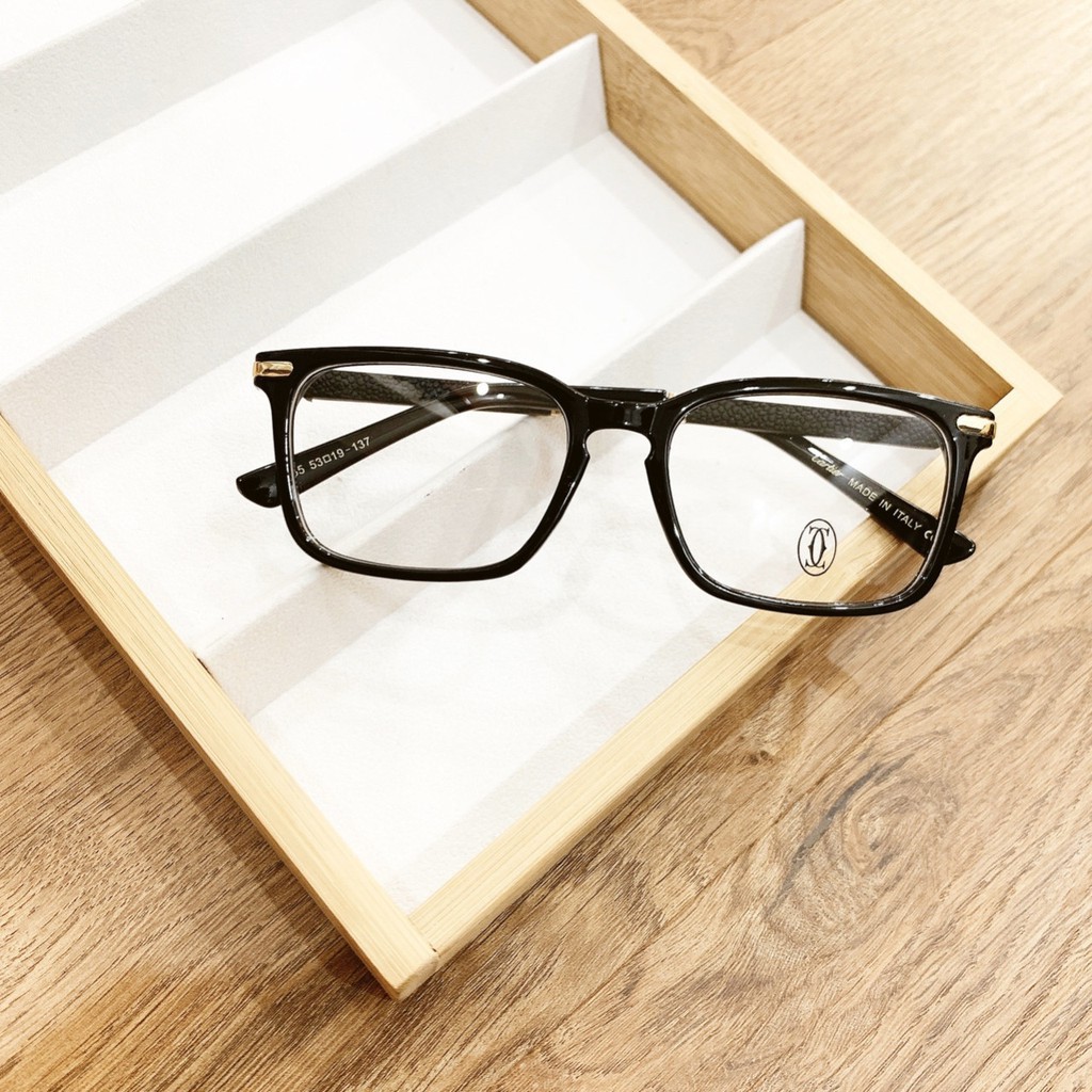 Gọng kính cận vuông EC07 phù hợp cả nam và nữ form mặt vuông, dài, góc cạnh kèm sẳn tròng 0 độ chống ánh sáng xanh | BigBuy360 - bigbuy360.vn