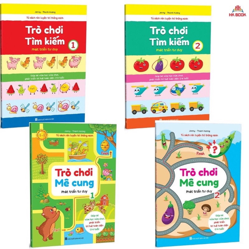 Trò chơi Mê cung và Trò chơi tìm kiếm - Rèn luyện trí thông minh - Phát triển tư duy cho trẻ từ 2-6 tuổi ( Set 4 Quyển)