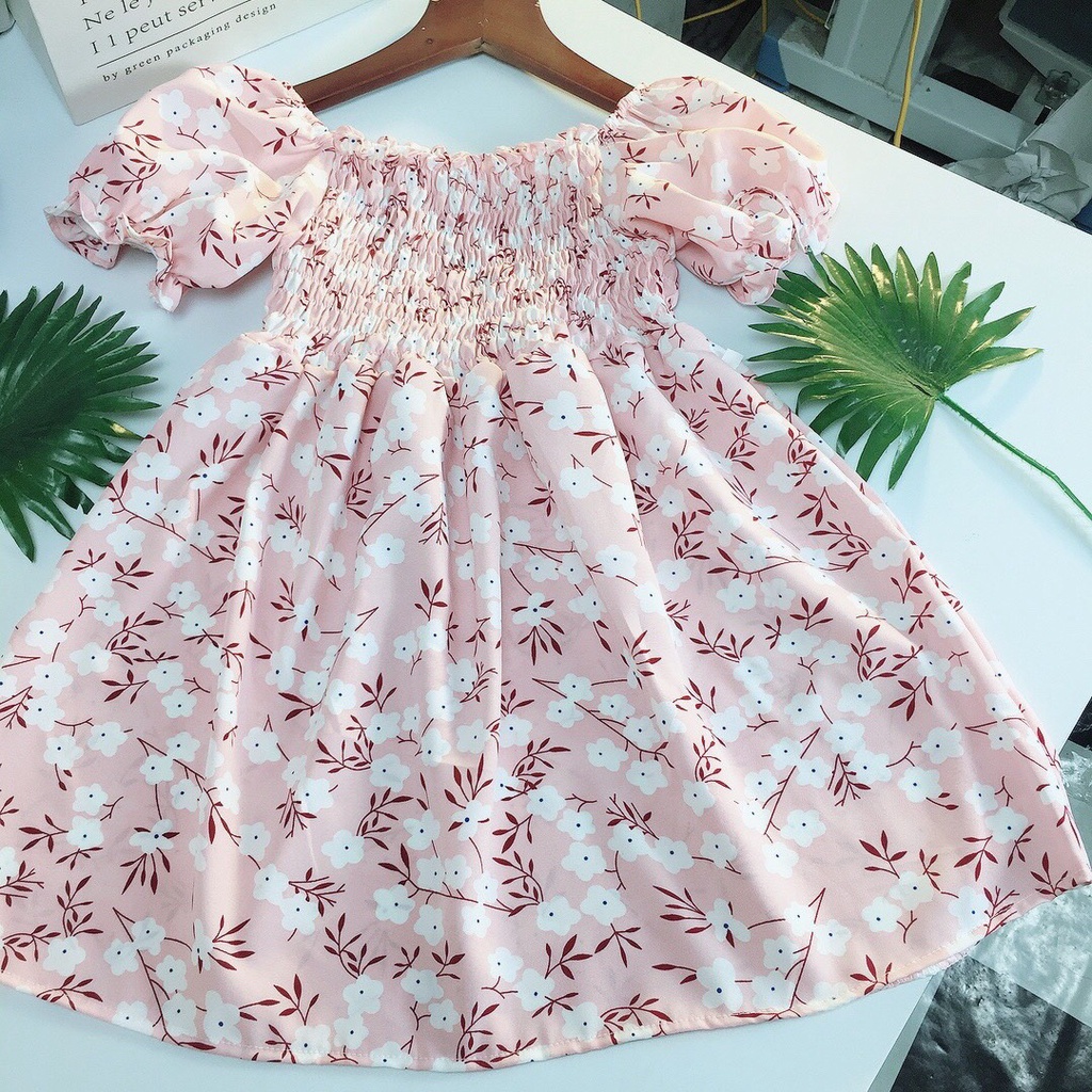 Váy bé gái HML LỤA HÀN RUM cho bé 1- 10 tuổi, đầm bé gái size đại Mã A23