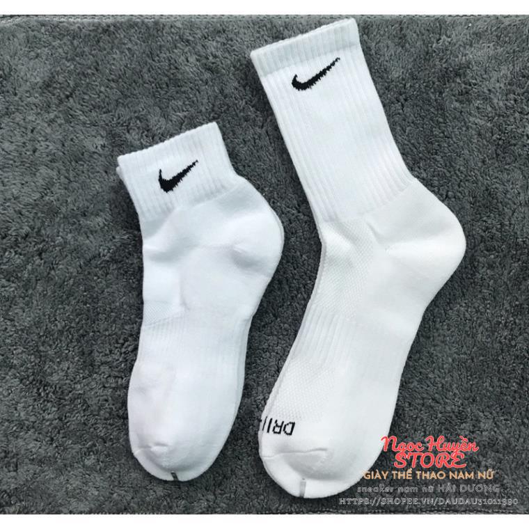 Tất vớ nam nữ Nike thể thao cổ ngắn thấp, cổ trung lửng, cổ cao