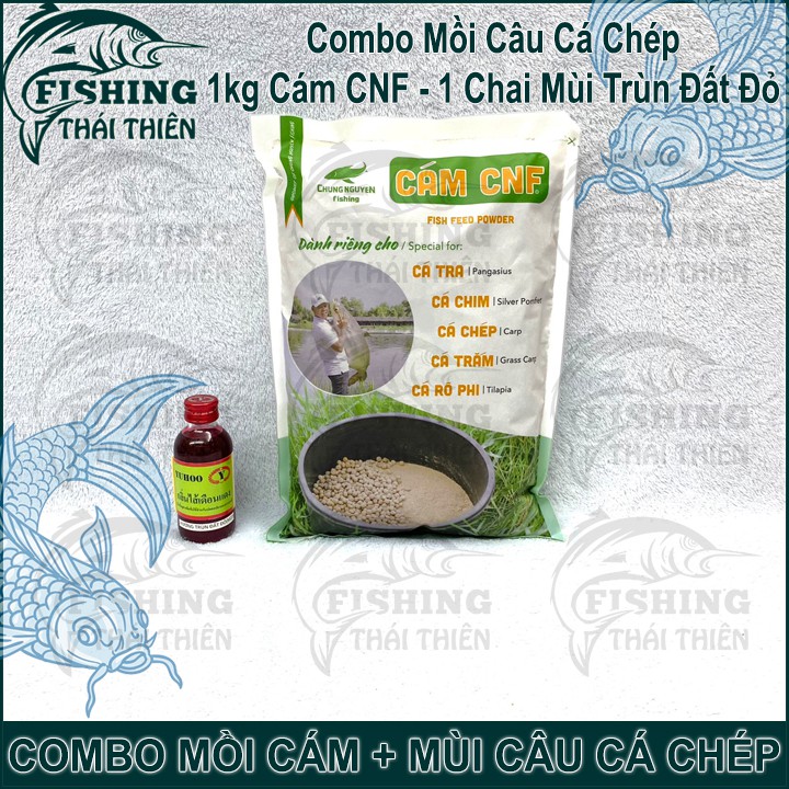 Combo 1kg Cám CNF, 1 Chai Tinh Mùi Thái Lan M27 Chuyên Câu Cá Chép Sông, Hồ Dịch Vụ Câu Đơn, Đài, Lục