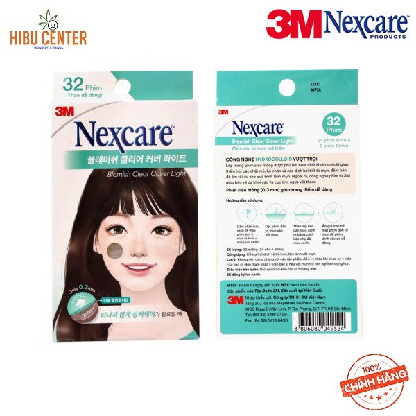 Miếng Dán Mụn Mờ Thâm Tháo Dễ Dàng BCC Light 3M Nexcare [32 Phim] Hàng Chính Hãng – HIBUCENTER